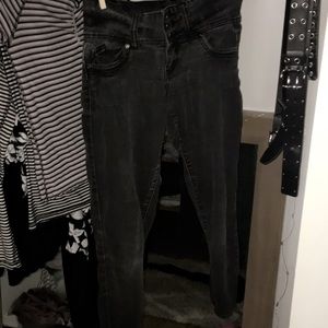 Black distressed jeans